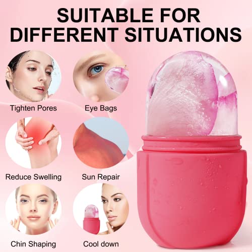 Ice Face Roller, Facial Ice Roller Mold for Face & Eye Puffiness Relief, Reduce Wrinkles & Brighten Your Skin & Shrink Pore, Reusable Facial Treatment Beauty Tool, Women's Gift