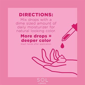 SOL by Jergens Deeper by the Drop Self Tanning Drops, Tanning Water, Add to Lotions, Serums, and Oils for Custom Tan, for Year-Round Glow, 1 Fluid Ounce