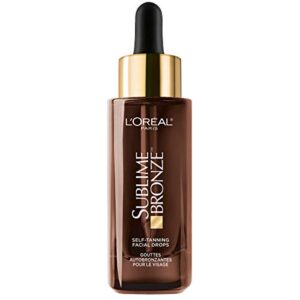 l’oreal paris sublime bronze self tanning facial drops with hyaluronic acid, gradual tan, fragrance-free, 1 fl. oz