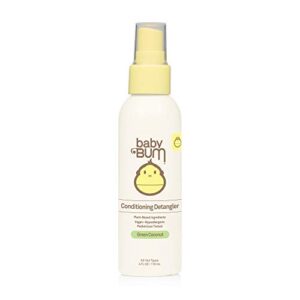 baby bum conditioning detangler spray | leave-in conditioner treatment with soothing coconut oil| natural fragrance | gluten free and vegan | 4 fl oz