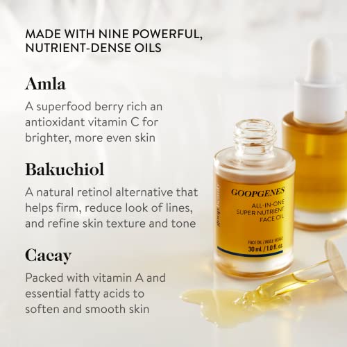 goop Beauty GOOPGENES All-in-One Super Nutrient Face Skincare Oil - Daily Facial Skin Care, Natural, Anti-Aging Treatment for Wrinkles, Uneven Texture …