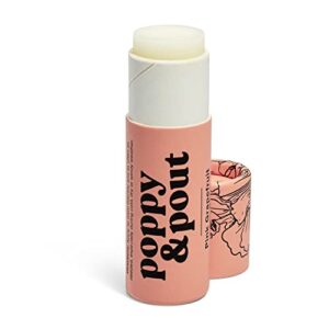 poppy & pout 100% natural lip balm, 0.3oz cardboard tube, hand-filled – beeswax, vitamin e, organic coconut oil, cruelty free (pink grapefruit)
