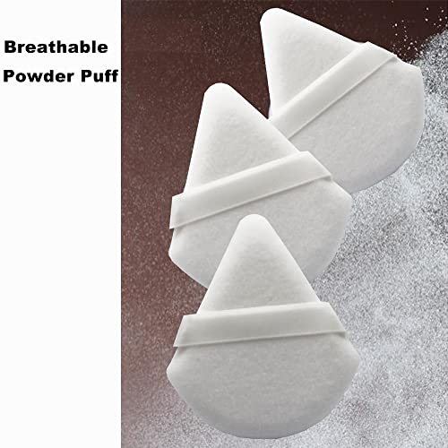 12Pcs Triangle Powder Puff, Soft Powder Puffs for Face Powder, Velour Makeup Puff with Triangle Shape, Easily Get in the Corner of Eyes & Nose, Make Your Skin Looking Flawless