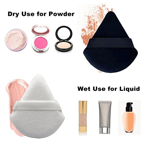 12Pcs Triangle Powder Puff, Soft Powder Puffs for Face Powder, Velour Makeup Puff with Triangle Shape, Easily Get in the Corner of Eyes & Nose, Make Your Skin Looking Flawless