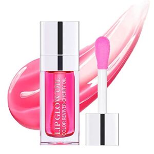 plumping lip oil, long lasting hydrating lip gloss tinted lip balm non-sticky revitalizing, tinting lip care oil for dry lip (raspberry)