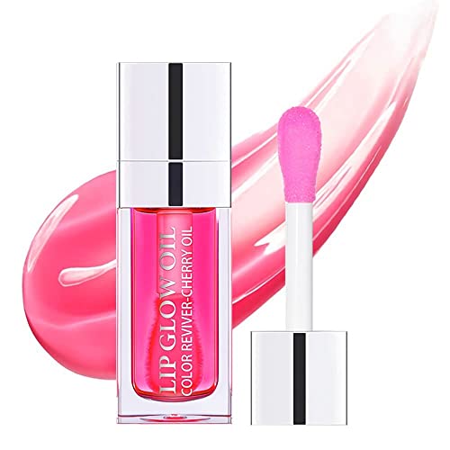 Plumping Lip Oil, Long Lasting Hydrating Lip Gloss Tinted Lip Balm Non-sticky Revitalizing, Tinting Lip Care Oil for Dry Lip (RASPBERRY)