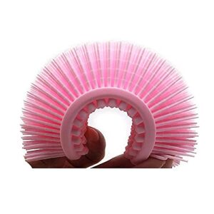 DNC Exfoliating Silicone Body Scrubber Shower Bath Body Brush Easy to Clean, Lathers Well, Eco Friendly (Pink)