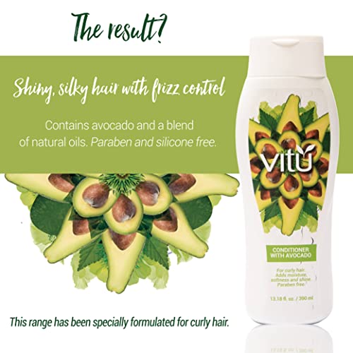 VITU Avocado Conditioner Paraben Free and Silicon Free For Curly - Frizzy Hair 13.18 fl oz