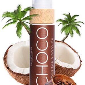 COCOSOLIS CHOCO Suntan & Body Oil - Organic Tanning Bed Lotion - Deep Chocolate Tan - Tanning Accelerator for Indoor Tanning Beds (3.71)