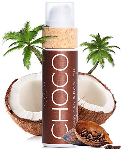 COCOSOLIS CHOCO Suntan & Body Oil - Organic Tanning Bed Lotion - Deep Chocolate Tan - Tanning Accelerator for Indoor Tanning Beds (3.71)