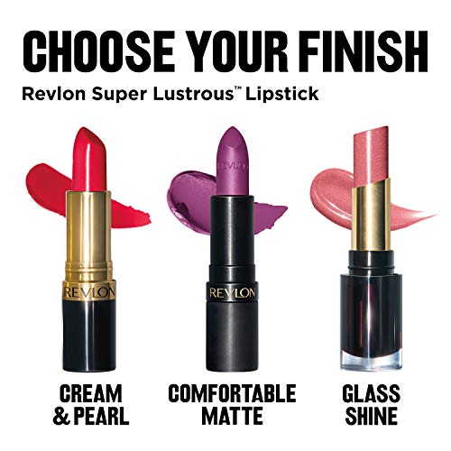 REVLON Super Lustrous Glass Shine Lipstick, Flawless Moisturizing Lip Color with Aloe, Hyaluronic Acid and Rose Quartz, Fire & Ice (005), 0.15 oz