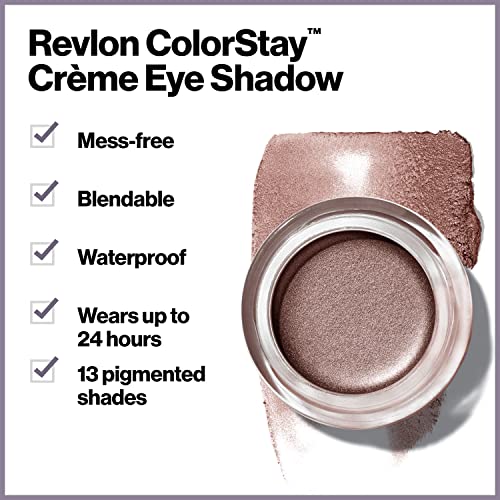 Crème Eyeshadow by Revlon, ColorStay 24 Hour Eye Makeup, Highly Pigmented Cream Formula in Blendable Matte & Shimmer Finishes, 705 Crème Brûlée, 0.18 Oz