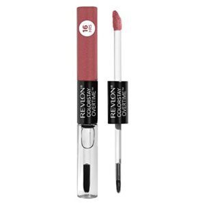 liquid lipstick with clear lip gloss by revlon, colorstay overtime lipcolor, dual ended with vitamin e in nudes & browns, 350 bare maximum, 0.07 oz