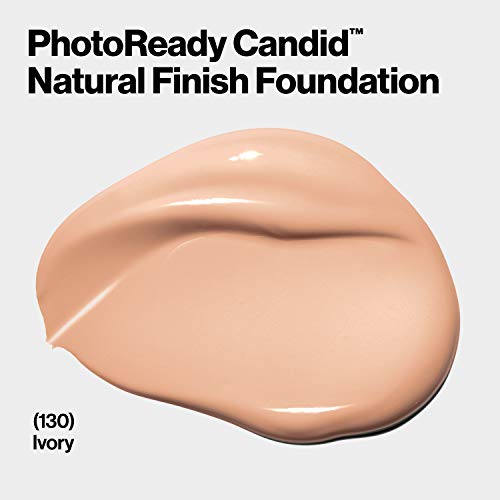 Revlon PhotoReady Candid Natural Finish Foundation, with Anti-Pollution, Antioxidant, Anti-Blue Light Ingredients, 130 Ivory, 0.75 fl. oz.