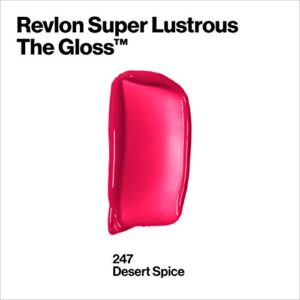 Lip Gloss by Revlon, Super Lustrous The Gloss, Non-Sticky, High Shine Finish, 247 Desert Spice, 0.13 Oz