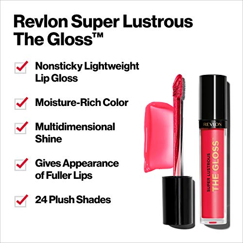 Lip Gloss by Revlon, Super Lustrous The Gloss, Non-Sticky, High Shine Finish, 247 Desert Spice, 0.13 Oz