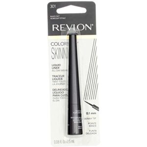 rev skinny eyeliner 301 black size 0.08o rev colorstay skinny liquid eye liner 301 blackout .08fl oz