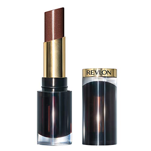 REVLON Super Lustrous Glass Shine Lipstick, Flawless Moisturizing Lip Color with Aloe, Hyaluronic Acid and Rose Quartz, Chocolate Luster (010), 0.15 oz