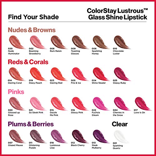 REVLON Super Lustrous Glass Shine Lipstick, Flawless Moisturizing Lip Color with Aloe, Hyaluronic Acid and Rose Quartz, Chocolate Luster (010), 0.15 oz