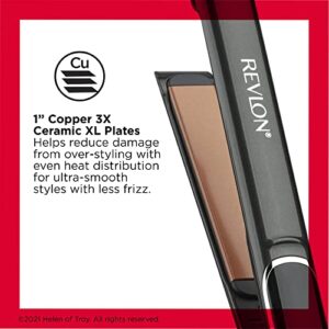 Revlon Copper Smooth Hair Flat Iron | Frizz Control for Fast and Shiny Styles, (XL 1 in)