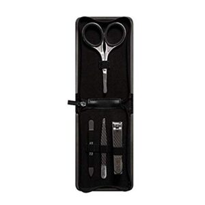 men’s grooming kit by revlon, nail clipper, safety grooming scissors, nail file & tweezers, high precision hair removal tools, stainless steel (pack of 1)
