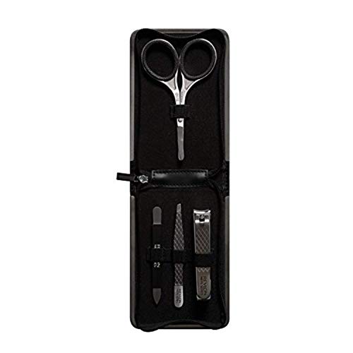 Men's Grooming Kit by Revlon, Nail Clipper, Safety Grooming Scissors, Nail File & Tweezers, High Precision Hair Removal Tools, Stainless Steel (Pack of 1)