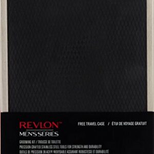 Men's Grooming Kit by Revlon, Nail Clipper, Safety Grooming Scissors, Nail File & Tweezers, High Precision Hair Removal Tools, Stainless Steel (Pack of 1)