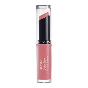 lipstick by revlon, colorstay ultimate suede lipstick, high impact lip color with moisturizing creamy formula, infused with vitamin e, 025 socialite, 0.09 oz