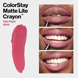 REVLON ColorStay Matte Lite Crayon Lipstick with Built-in Sharpener, Smudgeproof, Water-Resistant Non-Drying Lipcolor