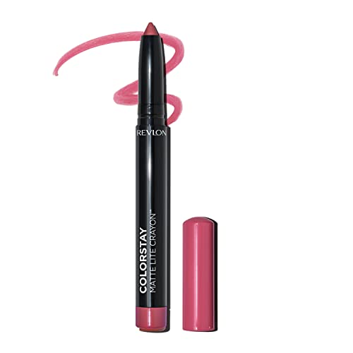 REVLON ColorStay Matte Lite Crayon Lipstick with Built-in Sharpener, Smudgeproof, Water-Resistant Non-Drying Lipcolor