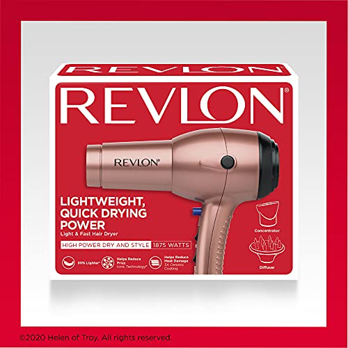 Revlon Light & Fast Hair Dryer | 1875W Stunning Blowouts Easily and Comfortably