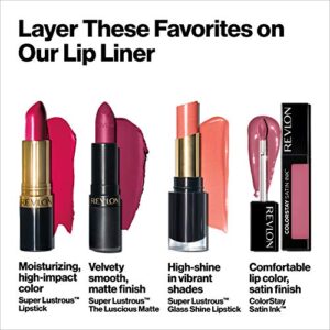 Lip Liner by Revlon, Colorstay Face Makeup with Built-in-Sharpener, Longwear Rich Lip Colors, Smooth Application, 670 Wine