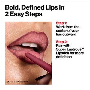 Lip Liner by Revlon, Colorstay Face Makeup with Built-in-Sharpener, Longwear Rich Lip Colors, Smooth Application, 670 Wine