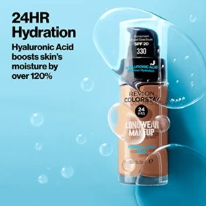 Liquid Foundation by Revlon, ColorStay Face Makeup for Normal and Dry Skin, SPF 20, Longwear Medium-Full Coverage with Matte Finish, Oil Free, 240 Medium Beige, 1.0 Oz