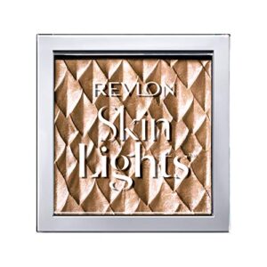 highlighter makeup by revlon, skin lights prismatic powder face makeup, natural glow, shimmer finish, 201 daybrak glimmer, 0.28 oz
