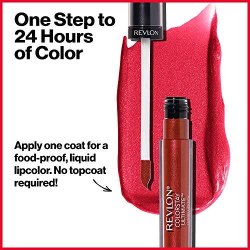 Liquid Lipstick by Revlon, Face Makeup, ColorStay Ultimate, Longwear Rich Lip Colors, Satin Finish, 095 Royal Raisin, 0.07 Oz