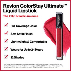 Liquid Lipstick by Revlon, Face Makeup, ColorStay Ultimate, Longwear Rich Lip Colors, Satin Finish, 095 Royal Raisin, 0.07 Oz