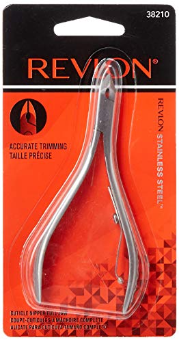 Cuticle Trimmer by Revlon, Full Jaw Cuticle Remover Tool, Nail Care, High Precision Blade, Easy Grip, Stainless Steel (Pack of 1)