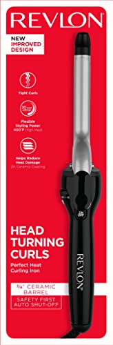 Revlon Perfect Heat Triple Ceramic Curling Iron | For Silky Smooth Tight Curls (3/4 in)