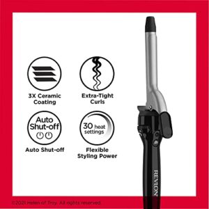 Revlon Perfect Heat Triple Ceramic Curling Iron | For Silky Smooth Tight Curls (3/4 in)