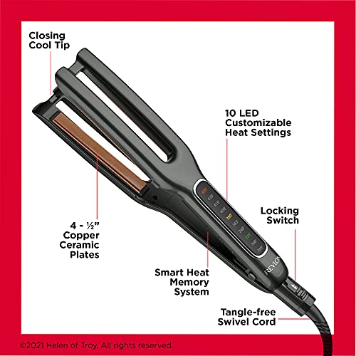 Revlon Double Straight Copper Ceramic Dual Plate Hair Straightener | Faster Styling and Reduced Damage