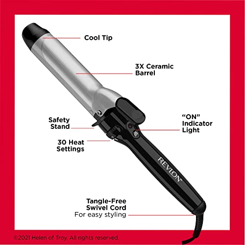 Revlon Perfect Heat Triple Ceramic Curling Iron | For Silky Smooth Loose Curls (1-1/2 in)