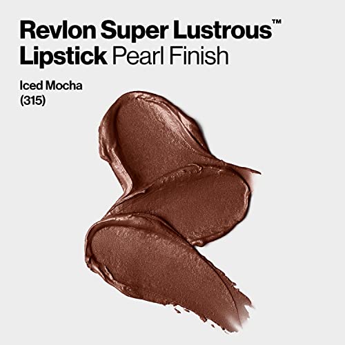 Lipstick by Revlon, Super Lustrous Lipstick, High Impact Lipcolor with Moisturizing Creamy Formula, Infused with Vitamin E and Avocado Oil, 315 Iced Mocha