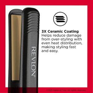 Revlon Perfect Heat Triple Ceramic Flat Iron | For Ultra Straight Styles (1 in)