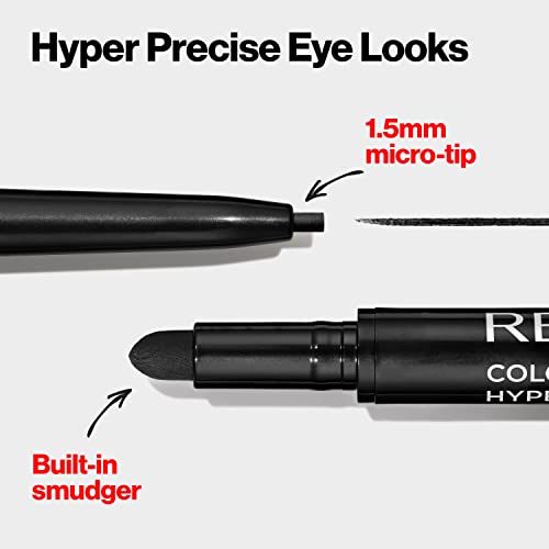 Gel Eyeliner by Revlon, ColorStay Micro Hyper Precision Eye Makeup with Built-in Smudger, Waterproof, Longwearing with Micro Precision Tip, 215 Brown, 0.01 Oz