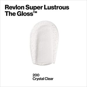 Lip Gloss by Revlon, Super Lustrous The Gloss, Non-Sticky, High Shine Finish, 200 Crystal Clear, 0.13 Oz