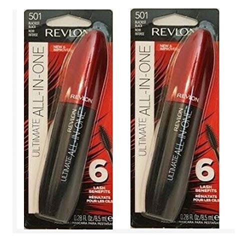 Pack of 2 Revlon Ultimate All in One Mascara, Blackest Black (501)