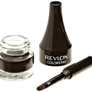 Crème Gel Eyeliner Crème by Revlon, ColorStay Eye Makeup, Waterproof, Smudgeproof, Longwearing with Precision Brush Applicator, 001 Black, 0.01 Oz