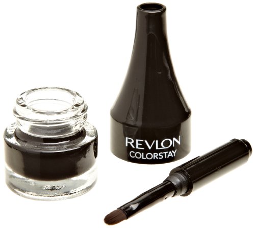 Crème Gel Eyeliner Crème by Revlon, ColorStay Eye Makeup, Waterproof, Smudgeproof, Longwearing with Precision Brush Applicator, 001 Black, 0.01 Oz