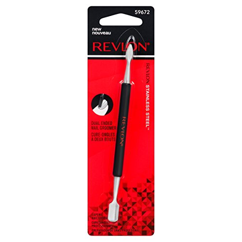 Cuticle Pusher and Nail Cleaner by Revlon, Dual Ended Nail Care Tool, Easy to Use, Stainless Steel (Pack of 1)